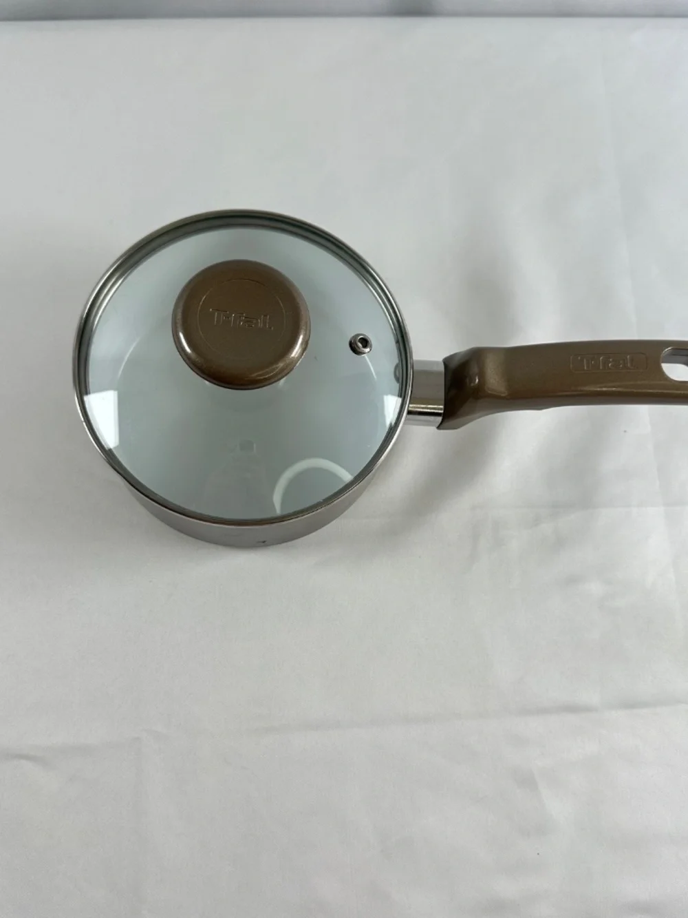 T-Fal Excite Non-Stick Line, 2 Quart Saucepan With Lid, Metallic Bronze, Single.